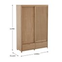 Ver imagem 5 de Armário Guarda Roupa 2 Portas Correr Madeira Maciça Marrom