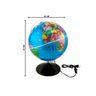Globo Terrestre Decorativo Escolar Profissional Iluminado Luz Led RGB Abajur Base Plástico Direções - 2