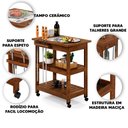 Ver imagem 5 de Balcão Móvel para Churrasco com Tampo Cerâmica Imbuia Flameflex Shop Jm