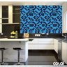 Papel de Parede Lavável Pastilhas Azuis e Pretas 18m - 2