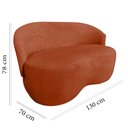 Ver imagem 5 de Kit Namoradeira + 2 Poltronas Decorativa Beatriz Orgânica Veludo Terracota
