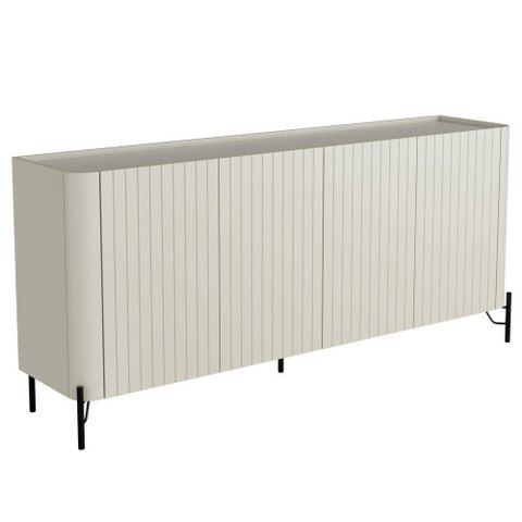 Aparador Buffet Sala de Jantar 4 Portas Brise Pés Industrial Preto Naim I03 Luna - Lyam Decor