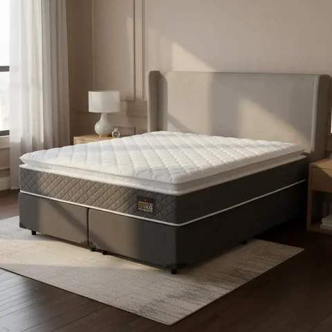 Cama Box King + Colchão e Espuma D45 Pillow Top Fort Comfort