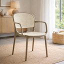 Ver imagem 3 de Kit 2 Cadeiras de Jantar Roma Prática com Braços para Sala e Cozinha - Branco/cinza Escuro
