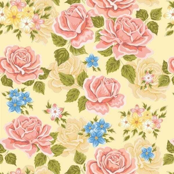 Papel De Parede Adesivo Lavável Floral Rosas E Azuis 12m - 1