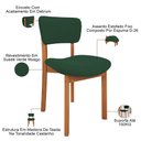 Ver imagem 5 de Kit 02 Cadeiras para Sala de Jantar Cozinha Living Estofada Dara L02 Suede Verde Musgo - Lyam Decor
