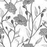 Papel De Parede Lavável Torênia Em Preto E Branco 12m - 1