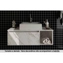 Ver imagem 1 de Conjunto de Banheiro Balcão Suspenso Bn3601 C/ Cuba Pia Bn3600 80cm Cor Mármore Branco - Tecno