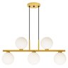 Luminária Lustre Pendente Jabuticaba 5 Globos Vidro Dourado - 1