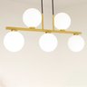 Luminária Lustre Pendente Jabuticaba 5 Globos Vidro Dourado - 2