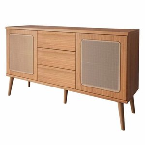 Balcão Areté 02 Portas Tela 03 Gavetas Freijó 135cm - 74625