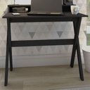 Ver imagem 2 de Mesa Escrivaninha Escritorio 3 Nichos 90 cm Preto Artany