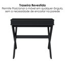 Ver imagem 5 de Mesa Escrivaninha Escritorio 3 Nichos 90 cm Preto Artany