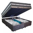 Ver imagem 5 de Cama Box Baú Casal Bipartido Suede + Colchão Anjos Black Graphite Molas Ensacadas 138cm Suporta At