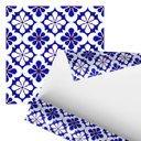 Ver imagem 1 de Papel de Parede Adesivo Arabesco Flores Azul Branco 2,80m