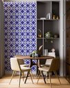 Ver imagem 3 de Papel de Parede Adesivo Arabesco Flores Azul Branco 2,80m