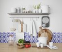 Ver imagem 2 de Papel de Parede Adesivo Arabesco Flores Azul Branco 2,80m
