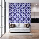 Ver imagem 4 de Papel de Parede Adesivo Arabesco Flores Azul Branco 2,80m