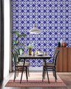 Ver imagem 5 de Papel de Parede Adesivo Arabesco Flores Azul Branco 2,80m
