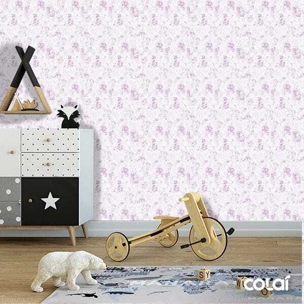 Papel De Parede Lavável Flores Sombreadas Roxas 12m - 6