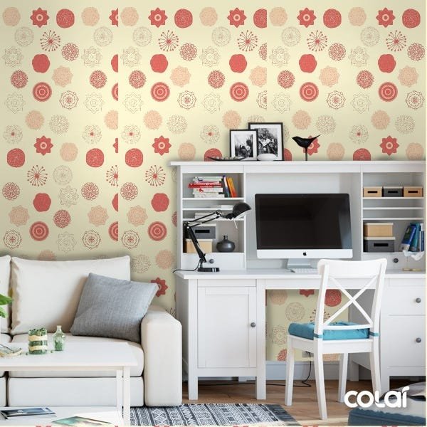 Papel De Parede Adesivo Lavável Esboço De Flores 12m - 2