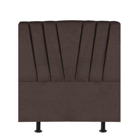 Cabeceira Estofada Bélgica 90cm Solteiro Para Cama Box Quarto Suede Marrom - Gat Magazine