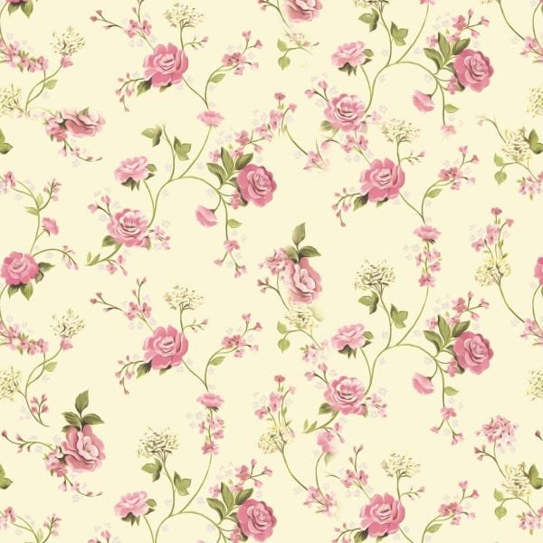 Papel De Parede Adesivo Lavável Rosas De Fundo Amarelo 9m - 1