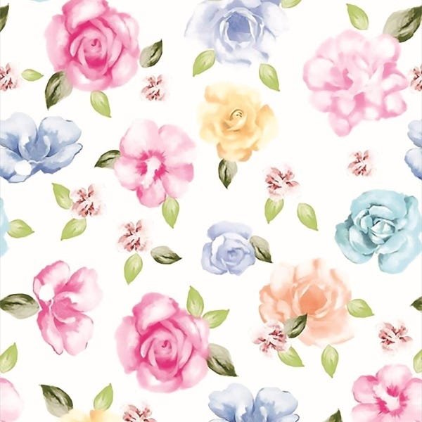 Papel De Parede Adesivo Lavável Rosas Coloridas 9m - 1