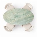 Ver imagem 4 de Mesa de Jantar Saarinen Oval 137x90 Cm Tampo Mármore Verde da Vinci & Base Off White
