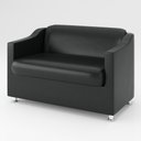 Ver imagem 3 de Kit 02 Poltronas Decorativas + Namoradeira Tilla 2 Lugares Cor:preto
