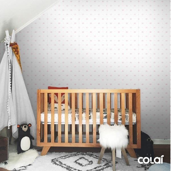 Papel de Parede Adesivo Lavável Coroa Princesa 15m - 3