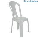 Ver imagem 2 de Kit 34 Cadeiras Plastica Monobloco Torres Economy Branca Tramontina