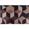 Tapete Corttex Berlim Geométrico Marrom e Preto - 2,40M x 2M de Largura - 2