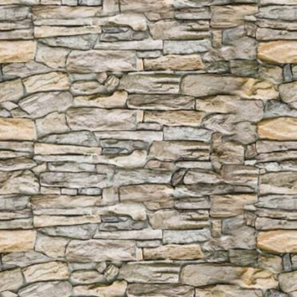 Papel de Parede Adesivo Lavável Pedra Rústico Bege 18m - 1