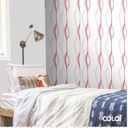 Papel De Parede Lavável Abstrato Vermelho E Cinza 6m - 3