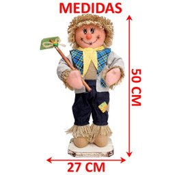 Kit Casal Espantalhos Festa Junina Sítio Fazenda Xará 50cm - 6