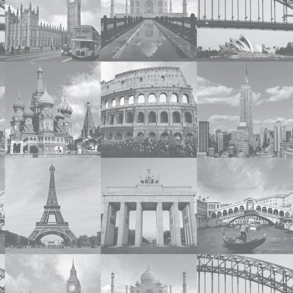 Papel De Parede Adesivo Lavável Maravilhas Do Mundo 6m - 1