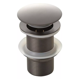 Válvula Click para Cuba Pia 7/8 Redonda Fechamento Total Cinza Grafite Metal