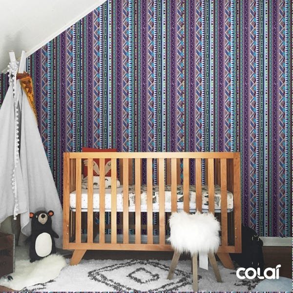 Papel De Parede Adesivo Lavável Hippie 6m - 6