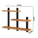 Ver imagem 4 de Prateleira Decorativa Multifuncional Estilo Industrial F35 Freijó/Preto Fosco - Pradel