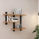 Ver imagem 1 de Prateleira Decorativa Multifuncional Estilo Industrial F35 Freijó/Preto Fosco - Pradel