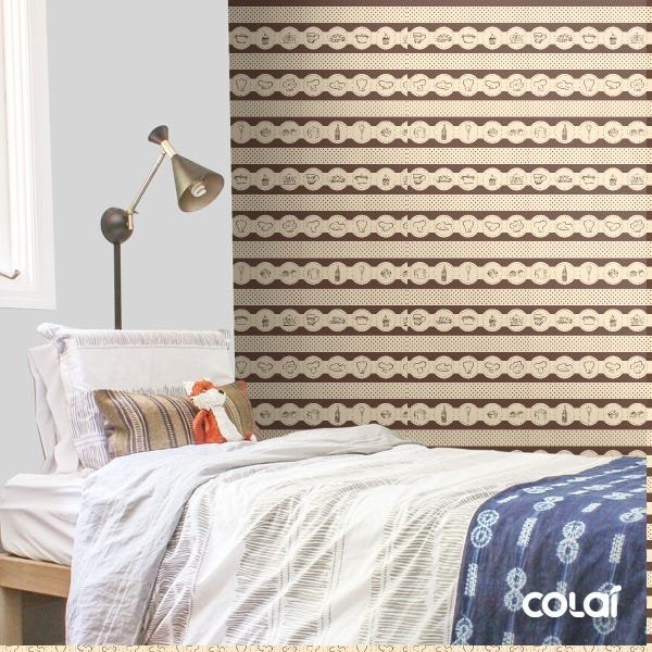 Papel De Parede Adesivo Lavável Pães 9m - 3