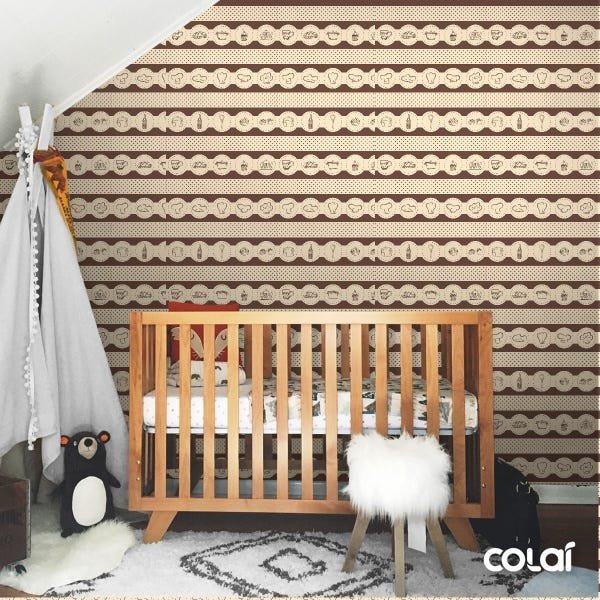 Papel De Parede Adesivo Lavável Pães 9m - 6