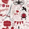 Papel De Parede Adesivo Lavável Paris Vermelho 9m - 1