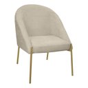 Ver imagem 1 de Banqueta Poltrona Lua Pé Metal Bouclê Ideal para Sala Penteadeira ou Salão:bege