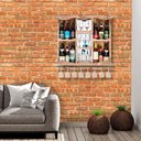 Ver imagem 4 de Barzinho Adega em Madeira com Espelho e Porta Taças- Rústico