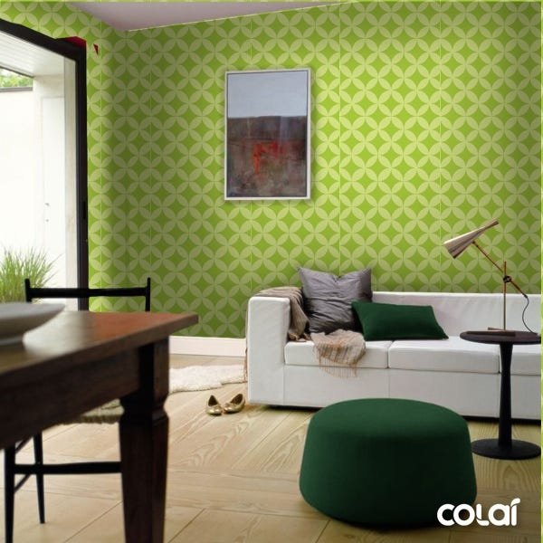 Papel De Parede Adesivo Lavável Abstrato Verde 18m - 4