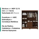 Ver imagem 4 de Guarda Roupa Casal 6 Portas 2 Gavetas Primor 181 cm Jacaranda Zanz