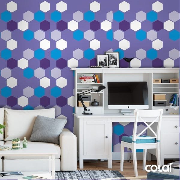 Papel De Parede Adesivo Lavável Hexágonos 18m - 2