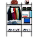 Ver imagem 1 de Estante Roupeiro Modulados Aramados Compacto Resistente 1,60m - Preto